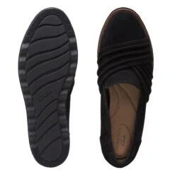Clarks Sharon Villa Black Suede Wedge Loafer -Remonte Shop 26153283 7