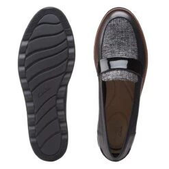 Clarks Sharon Gracie Black Tweed Wedge Loafer -Remonte Shop 26156252 7