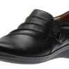 Clarks Everlay Heidi Black Leather Slip-On