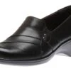 Clarks May Marigold Black Leather Slip-On Dress Loafer
