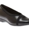 Clarks Un Darcey Ease Black Leather Flat