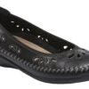 Alder Azza Black Perforated Leather Ballet Flat