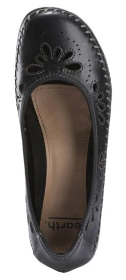 Alder Azza Black Perforated Leather Ballet Flat -Remonte Shop EARAZZA01b
