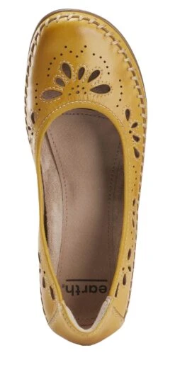 Alder Azza Orca Yellow Perforated Leather Ballet Flat -Remonte Shop EARAZZA06b