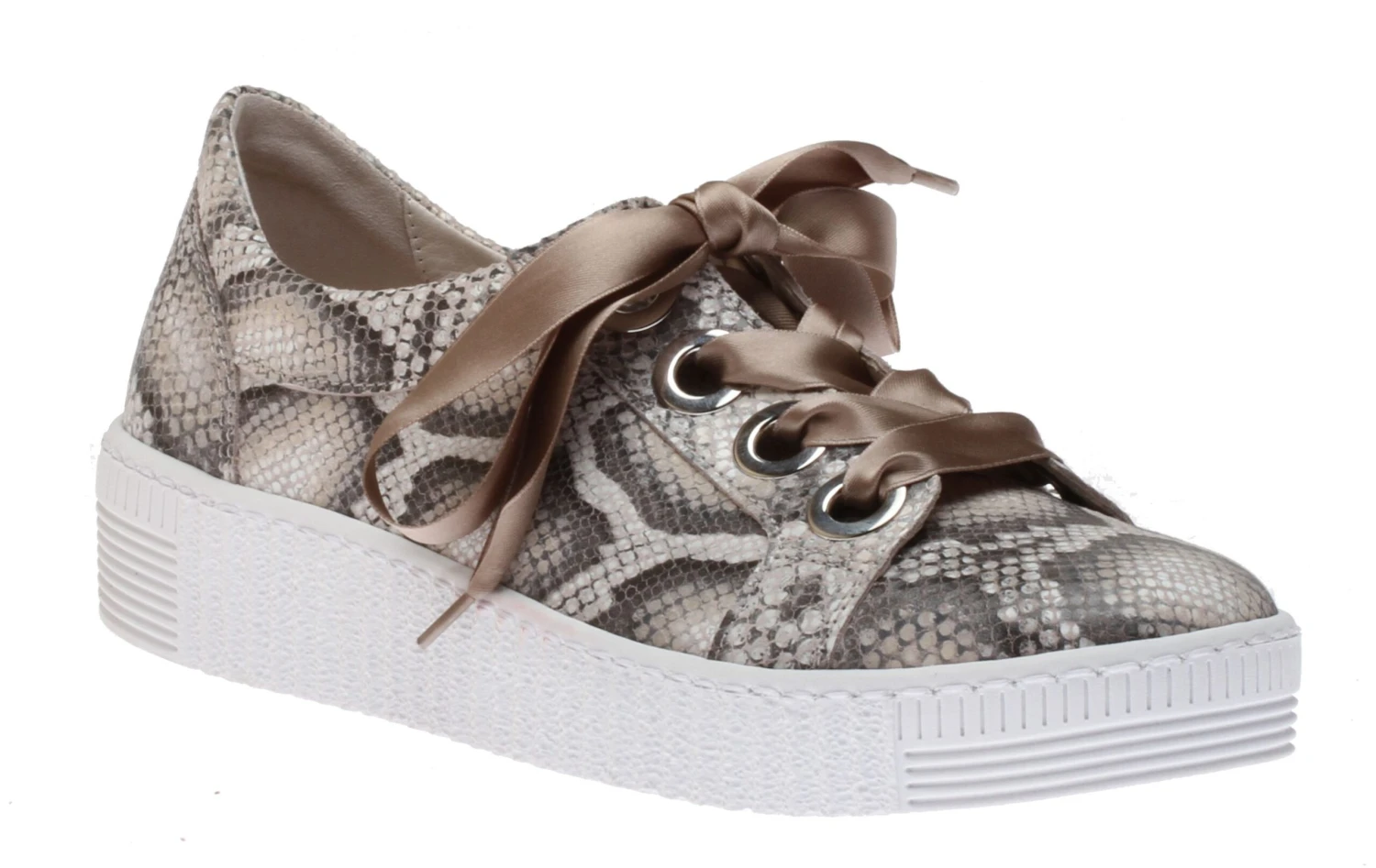 Gabor 43.330.30 Taupe Snakeskin Lace-Up Sneaker 1 Gabor 43.330.30 Taupe Snakeskin Lace-Up Sneaker