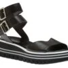 Gabor 44.621.27 Black White Buckle Leather Sandal