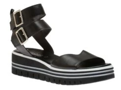 Gabor 44.621.27 Black White Buckle Leather Sandal