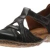 Josef Seibel Rosalie 29 Black Leather T-Strap Mary Jane Sandal