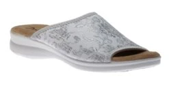 Ladies White Silver Slide Sandal