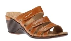 Calgary 01 Tan Brown Slide Wedge Sandal