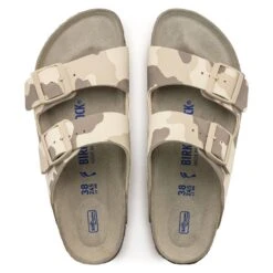 Birkenstock Arizona Soft Footbed Desert Soil Camo Grey Slide Sandal -Remonte Shop birarizona16c