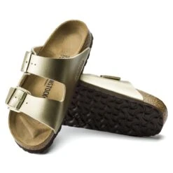 Birkenstock Arizona Birko-Flor Gold Slide Sandal -Remonte Shop birarizona18a