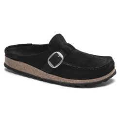Birkenstock Buckley Black Suede Leather Clog -Remonte Shop birbuckley001c