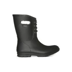 BOGS Amanda Plush Lace-Up Black Women's Insulated Rain Boot
