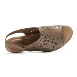 Abbott High Vamp Khaki Slingback Sandal -Remonte Shop cbd37kh t