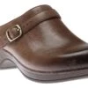Dansko Berry Brown Milled Burnished Leather Clog