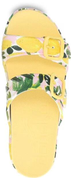 Dansko Kandi Lemons Yellow EVA Double Strap Slide Sandal -Remonte Shop dankandi14b