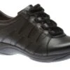 Dansko Neena Black Leather Slip-Resistant Lace-Up Shoe