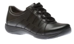 Dansko Neena Black Leather Slip-Resistant Lace-Up Shoe