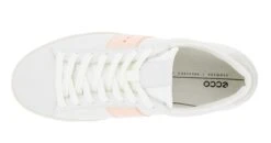 ECCO Street Lite White Peach Nectar Stripe Lace-Up Sneaker