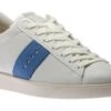 ECCO Street Lite White Regatta Blue Stripe Lace-Up Sneaker