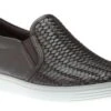 ECCO Soft 7 Woven Gravity Metallic Leather Slip-On Sneaker