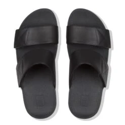 Mina Black Leather Slide Sandal -Remonte Shop fitminas01c