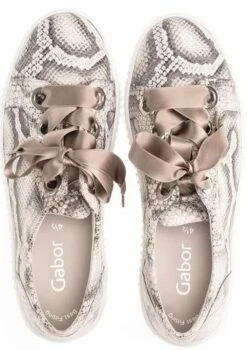 Gabor 43.330.30 Taupe Snakeskin Lace-Up Sneaker 5 Gabor 43.330.30 Taupe Snakeskin Lace-Up Sneaker -Remonte Shop gab43 330 30c