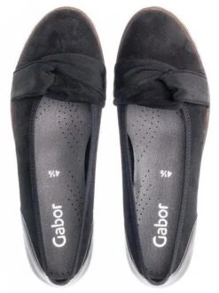 Gabor 54.107.17 Black Suede Leather Ballet Flat -Remonte Shop gab54 107 17c