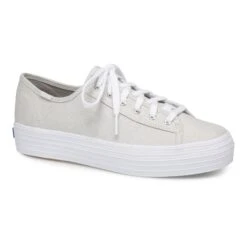 Keds Triple Kick Silver Lace-Up Platform Tennis Sneaker