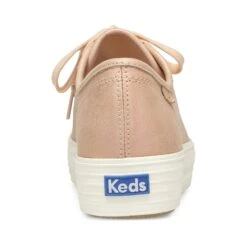 Keds Triple Kick Peach Iridescent Leather Lace-Up Platform Tennis Sneaker -Remonte Shop kedtripleki13c