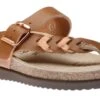 Mephisto Heleonore Camel Brown Zebra Leather Thong Sandal
