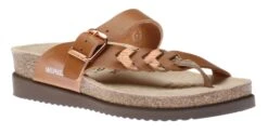 Mephisto Heleonore Camel Brown Zebra Leather Thong Sandal