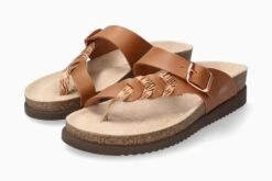 Mephisto Heleonore Camel Brown Zebra Leather Thong Sandal -Remonte Shop mepheleonore06d