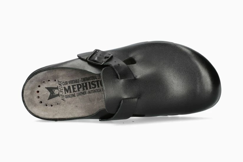 Mephisto Zaverio Unisex Black Leather Clog 2 Mephisto Zaverio Unisex Black Leather Clog - Image 2