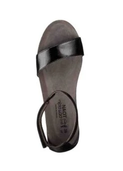 Pixie Black Leather Wedge Sandal -Remonte Shop naopixienewe