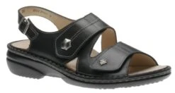 Finn Comfort Milos Black Leather Sandal
