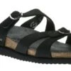 Mephisto Hannel Black Nubuck Leather Slide Sandal