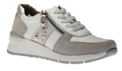RELIFE Women's Off White Zipper Lace-Up Sneaker