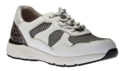 RELIFE Women's White Black Cheetah Lace-Up Sneaker