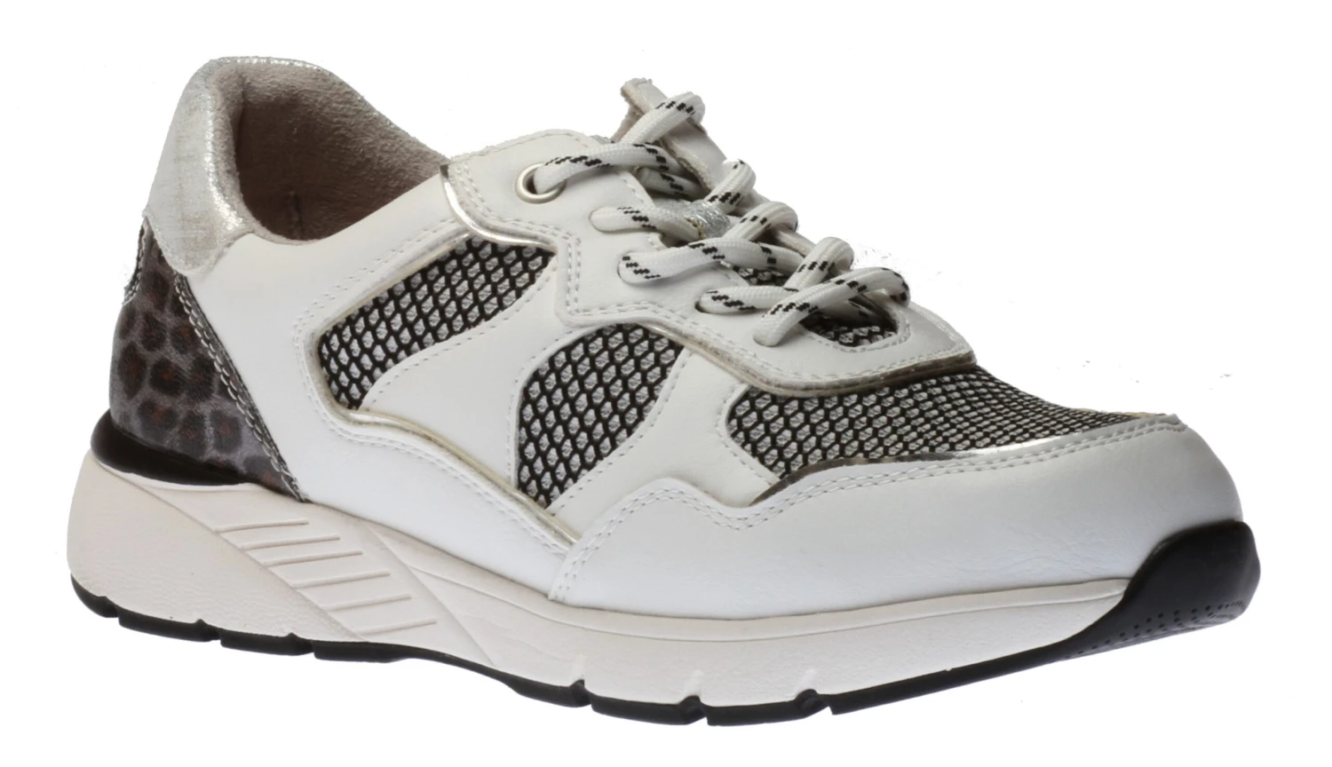 RELIFE Women's White Black Cheetah Lace-Up Sneaker 1 RELIFE Women's White Black Cheetah Lace-Up Sneaker