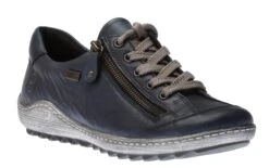 Remonte Ottawa Blue Leather Lace-Up Sneaker