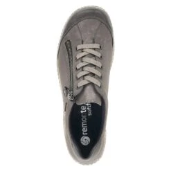 Remonte Ottawa Grey Leather Lace-Up Sneaker -Remonte Shop remr140244d