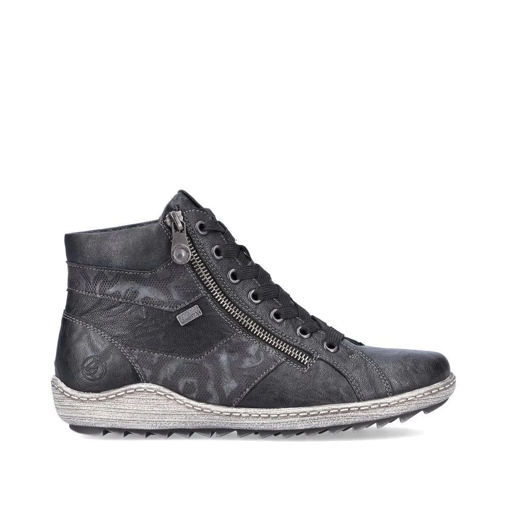 Remonte Ottawa Black Print Lace-Up Ankle Sneaker 4 Remonte Ottawa Black Print Lace-Up Ankle Sneaker - Image 4