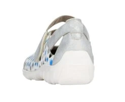 Remonte Space White Silver Blue Dot Cutout Mary Jane Flat Shoe -Remonte Shop rier342782c