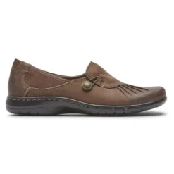 Paulette Stone Nubuck Slip-On Flat -Remonte Shop rocpaulette07f