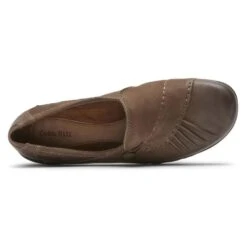 Paulette Stone Nubuck Slip-On Flat -Remonte Shop rocpaulette07g