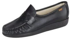 Classic Black Leather Slip-On Loafer -Remonte Shop sasclassic01c