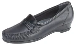 Easier Black Leather Slip On Wedge Loafer -Remonte Shop saseasier01c