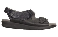 Relaxed Black Leather Heel Strap Sandal -Remonte Shop sasrelax01a